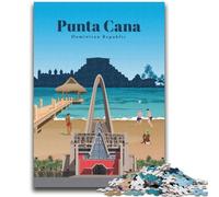Travel to Punta Cana Adult Jigsaw Puzzles 1000 Pieces,Staycation Kill Time Every Piece Is Unique - Challenging Family Fun Game (50x75cm)