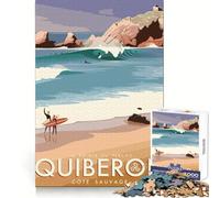 Travel to Quiberon 1000 Pieces Jigsaws Adults Puzzles Gifts Thought Training Peaceful Fun Uniform Cut Art Xmas Gift (38x26cm)