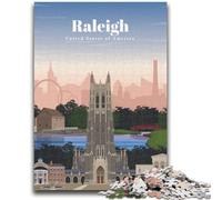 Travel to Raleigh Jigsaw Puzzles for Teenagers,Help The Brain Exercise Addictive Toys to Cultivate Patience A Work of Art (38x26cm)