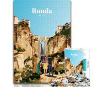 Travel to Ronda 1000 Pieces Jigsaw Puzzle for Adults& Teens,Challenging Game And Family Play for Is Ideal As A Gift for The Whole Family 38x26cm