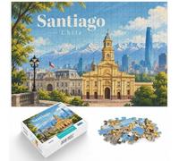 Travel to Santiago Adult Jigsaw 1000pcs (52x38cm) Puzzle Challenge | For rainy days and slower weekends, this adult jigsaw puzzle with 1000 pieces works for solo puzzling or shared time.