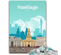 Travel to Santiago Puzzles for Adults And Teenagers, Help The Brain Exercise Addictive Toys to Cultivate Patience Perfect Decoration 1000pcs (50x75cm)