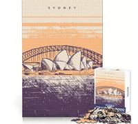 Travel to Sydney 1000 Piece Jigsaws for Adults Puzzle Cognitive Workout Mind Soothing Fun No Rough Edges Best Gift (50x75cm)