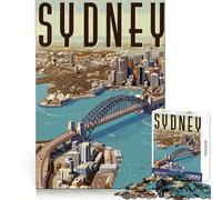 Travel to Sydney Jigsaw Puzzle 1000 Piece for Teenagers Brain Stimulation Happy Idle Time Premium Cut (50x75cm)
