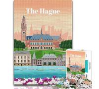 Travel to The Hague Jigsaw Puzzles for Adults 1000 Jigsaws,Challenging Game Gifts for Is Ideal As A Gift for The Whole Family 75x50cm