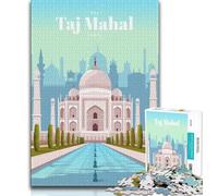 Travel to The Taj Mahal Puzzles 1000 Pieces for Teenagers,Educational Games Home Decoration Deal As Gifts for The Whole Family 38x26cm