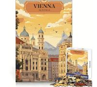 Travel to Vienna Adults 1000 Piece Jigsaw Puzzle Mind Recall Mind Calming Fun Firm Interlock Xmas Present (50x75cm)