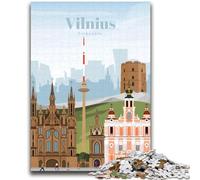 Travel to Vilnius 1000 Pieces Jigsaw Puzzle for Adults& Teens, for 14+ Train Your Brain And Your Hands Christmas Game Gifts 2000pcs (70x100cm)