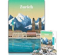 Travel to Zurich 1000 Piece Jigsaw Puzzles for Adults Gifts,Decompressing Intellectual Educational Toy Birthday Present,Gifts,Wall Art 38x26cm