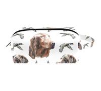 Travel Toiletries Bags Cosmetic Bag for Women Microfiber Leather Makeup Handy Pouch Organiser with Zipper, Irish Setter Deutsch Kurzhaar and Wild Duck