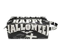 Travel Toiletries Bags Cosmetic Bag for Women Microfiber Leather Makeup Handy Pouch Organiser with Zipper, Halloween Party Poster