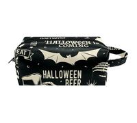 Travel Toiletries Bags Cosmetic Bag for Women Microfiber Leather Makeup Handy Pouch Organiser with Zipper, Halloween Skeleton Hand Grave