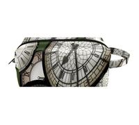 Travel Toiletries Bags Cosmetic Bag for Women Microfiber Leather Makeup Handy Pouch Organiser with Zipper, Moving Forward Time Clocks