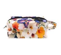 Travel Toiletries Bags Cosmetic Bag for Women Microfiber Leather Makeup Handy Pouch Organiser with Zipper,Morning Glory and Butterfly