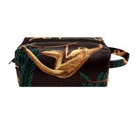 Travel Toiletries Bags Cosmetic Bag for Women Microfiber Leather Makeup Handy Pouch Organiser with Zipper, Monkey Hanging on The Jungle