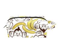 Travel Toiletries Bags Cosmetic Bag for Women Microfiber Leather Makeup Handy Pouch Organiser with Zipper, Cute Cheeky Monkey and Banana