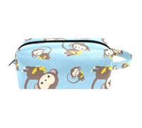 Travel Toiletries Bags Cosmetic Bag for Women Microfiber Leather Makeup Handy Pouch Organiser with Zipper, Little Monkey Holds Banana