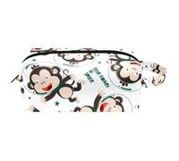Travel Toiletries Bags Cosmetic Bag for Women Microfiber Leather Makeup Handy Pouch Organiser with Zipper, Funny Monkey Astronaut in Space