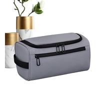 Travel Toiletry Bag - 10x5x5 Inch Makeup Case, Waterproof Polyester, Portable Mesh | Capacity Hygiene Organizer For Business Travel Fitness Men Women Routine Holiday Beauty Requisites Pack, Gray, se
