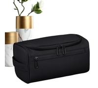 Travel Toiletry Bag - 10x5x5 Inch Makeup Case, Waterproof Polyester, Portable Mesh | Capacity Hygiene Organizer For Business Travel Fitness Men Women Routine Holiday Beauty Requisites Pack, black, se