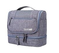 Travel Toiletry Bag - 9.06 Inch Waterproof Oxford Bag, Compact Makeup Organizer | Portable Hanging Toiletry Bags: 600D Material, Hook and Handle Design, Gray, Please refer to the description, Please