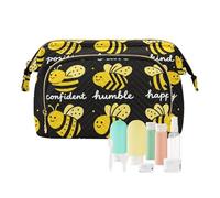 Travel Toiletry Bag Bee Kind Positive Brave Happy Essentials Women's Coin Purse Wallet for Capacity Travel Cosmetic