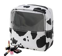 Travel Toiletry Bag | Cow Print Makeup Cosmetic Organizer Pouch,Large Capacity Makeup Case with Portable Handle for Skincare Toiletries Shampoo, Birthday for Women Girls, Transparent Lipstick Bag