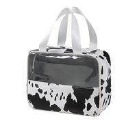 Travel Toiletry Bag - Cow Print Makeup Cosmetic Organizer Pouch | Portable Large Capacity Makeup Case Travel Bag with Zipper for Toiletries, Skincare, Shampoo, Rianpesn