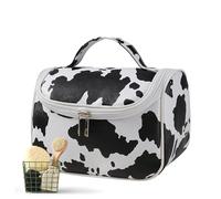 Travel Toiletry Bag | Cow Print Makeup Cosmetic Organizer Pouch,Portable Waterproof Makeup Case Organizer with Large Capacity for Skincare, Toiletries, Women, Girls