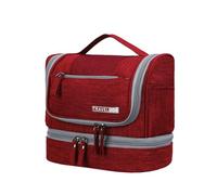 Travel Toiletry Bag for Men and Women Makeup Bag with Accessories Mesh Pockets Waterproof Shaving Kit Cosmetic Organizer (Red,L25xW13xH21cmL9.8”xW5.1”xH8.2”)