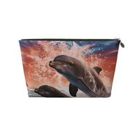 Travel Toiletry Bag for Women Men Two Dolphins Makeup Bag Large Capacity Cosmetic Bags Water-Resistant Cosmetic Organizer Bag