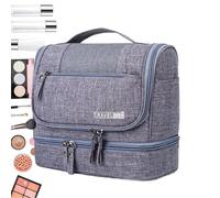 Travel Toiletry Bag, Hygiene Kit Bag, Hanging Toiletry Pouch, Wet and Dry Separation, Storage Organizer with Hook, Compact Design, Easy to Carry for Road Trips, 9.06x4.72x8.27 in