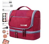 Travel Toiletry Bag, Hygiene Kit Bag, Hanging Toiletry Pouch, Wet and Dry Separation, Storage Organizer with Hook, Compact Design, Easy to Carry for Road Trips, 9.06x4.72x8.27 in