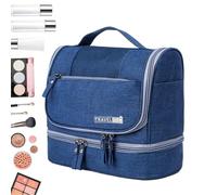 Travel Toiletry Bag, Hygiene Kit Bag, Hanging Toiletry Pouch, Wet and Dry Separation, Storage Organizer with Hook, Compact Design, Easy to Carry for Road Trips, 9.06x4.72x8.27 in