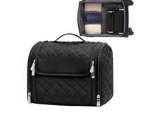 Travel Toiletry Bag | Large Capacity Hangable Makeup Organizer - Waterproof, Multi Layered, Elastic Straps for Business Trip Hotel Bathroom Airplane Suitcase Outdoor Camping Women Men