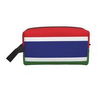 Travel Toiletry Bag Large for Daily Use, Durable Portable Organizer with Flag of The Gambia Print Design