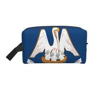 Travel Toiletry Bag Large for Daily Use, Durable Portable Organizer with Louisiana State Flag Print Design