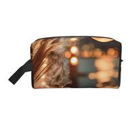 Travel Toiletry Bag Large for Daily Use, Durable Portable Organizer with Quiet Brew Print Design