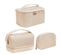 Travel Toiletry Bag - Lightweight Cosmetic Makeup Organizer Pouch | Portable Waterproof Makeup Bag Organizer Large Capacity for Skin Care, The, Cream-White, Se référer au descriptif, Modern