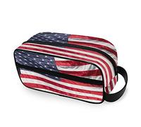 Travel Toiletry Bag Nylon Dopp Kit Shaving Bag American Flag Makeup Case Cosmetics Organizer for Men Women
