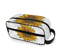 Travel Toiletry Bag Nylon Dopp Kit Shaving Bag Bright Sunflower Makeup Case Cosmetics Organizer for Men Women