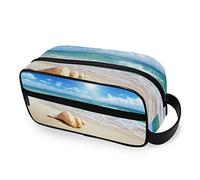 Travel Toiletry Bag Nylon Dopp Kit Shaving Bag Seashell On The Beach Makeup Case Cosmetics Organizer for Men Women