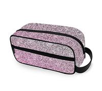 Travel Toiletry Bag Nylon Dopp Kit Shaving Bag Silver Pink Glitter Sparkles Makeup Case Cosmetics Organizer for Men Women