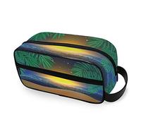 Travel Toiletry Bag Nylon Dopp Kit Shaving Bag Sunset View Beach Makeup Case Cosmetics Organizer for Men Women