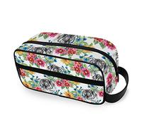 Travel Toiletry Bag Nylon Dopp Kit Shaving Bag Tigers in Sunflowers Makeup Case Cosmetics Organizer for Men Women