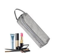 Travel Toiletry Bag: Portable Mesh Cosmetic Bag, Bathroom Organizer for Airplanes, Camping, Cruise, Hospital, Gym, Recreational Vehicle, Road Trips, Vacation On The P, Grey, Consulte la descripción