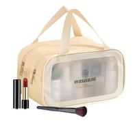 Travel Toiletry Bag, Travel Makeup Bag | MARRIAGE MATURE DRY MAKEUP MAKEUP DUTO DUTO POINT - Portable Cosmetic Package Shampoo Bag Pair, beige, Consulte la descripción, See description