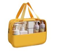 Travel Toiletry Bag, Waterproof Cosmetic Bag, Make Up Bag with Large Capacity, Large Capacity Toilet Bag, Bathroom Accessories, Lightweight Storage Organiser for Men, Women, Yellow, see description