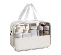 Travel Toiletry Bag, Waterproof Cosmetic Bag, Make Up Bag with Large Capacity, Large Capacity Toilet Bag, Bathroom Accessories, Lightweight Storage Organiser for Men, Women, White, see description