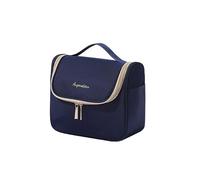 Travel Toiletry Large Capacity Storage Bag Cosmetic Bags Portable Pouch Open Make up Organizer with Handle Gift 1pc (navy blue)